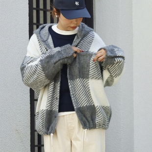 日代 nanamica Hooded Shirt Jacket 25AW 马海毛连帽衬衫夹克