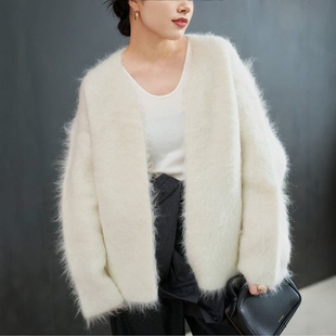 IAM Shaggy Cardigan 日代 蓬松羊驼毛混纺针织开衫 25AW Plage