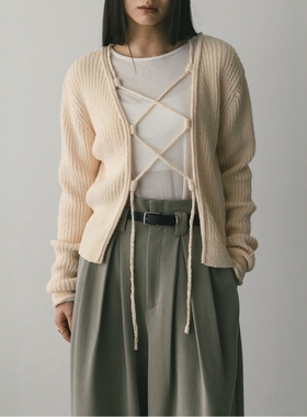 日代 STYLEMIXER Lace-up ribbed knit top 25AW 系带罗纹针织衫