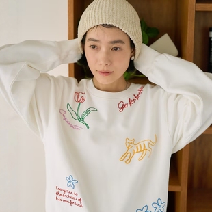 Freada 25AW Chain Sweatshirt 复古简约刺绣卫衣 Stitch 日代