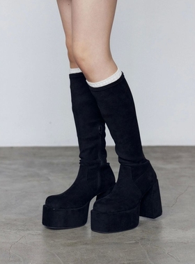 日代 EMODA Bulky Plump Fit Boots 25AW 休闲厚底圆头高跟长靴