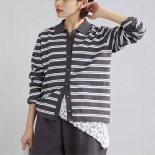 日代 IENA Collared Striped Knit 26SS 休闲polo领条纹针织衫