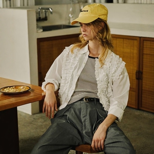 日代 Freada Front Frill Lace Shirt 25AW 可爱荷叶边蕾丝衬衫