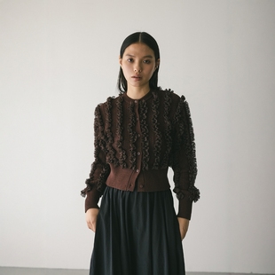 Knit Tulle Cardigan 25AW 日代 薄纱荷叶边针织开衫 STYLEMIXER