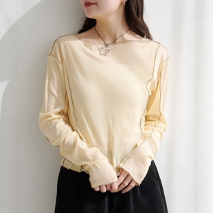 Sheer Piping Pullover 25AW 日代 柔美薄纱透明套头衫 Kastane