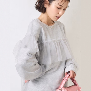 STORE Tulle 薄纱层叠针织衫 FREAK 25AW Knit 日代 Layered