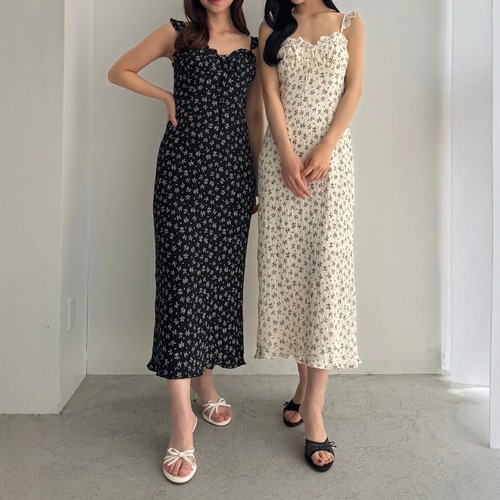 DEICY褶边吊带紧身连衣裙