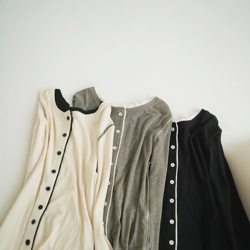 CLANE休休柔软罗纹针织衫上衣