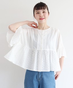 衬衫 savon atelier 蕾丝拼接罩衫 24S 日代l blouse patchwork