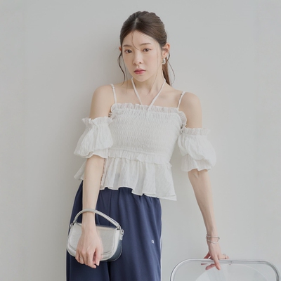 Chico蝴蝶结露肩吊带背心上衣