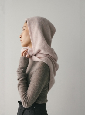 日代 STYLEMIXER Angora Hoodie Scarf 25AW 羊毛混纺连帽围巾
