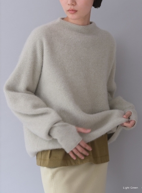 日代 BATONER CASHMERE FOX BOAT NECK 25AW 狐狸毛羊绒针织衫