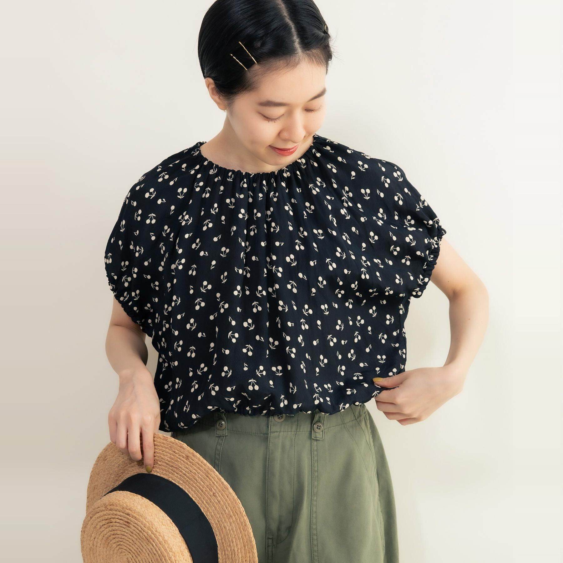 CHILDWOMAN樱桃提花褶皱衬衫