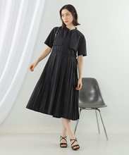 Ray BEAMS York Layer Half Pleated Dress 24SS 复古百褶连衣裙