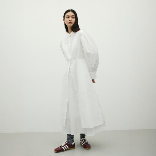 STYLEMIXER叠层纯色衬衫连衣裙