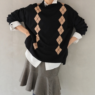Wool Argyle Knit 日代 羊毛羊绒混菱形针织衫 Light 25AW IENA