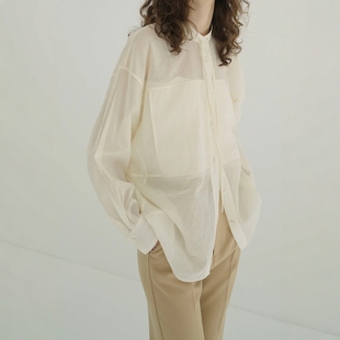 DOLMAN SHEER SHIRTS 25AW 日代 宽松透视口袋系带衬衫 CLANE