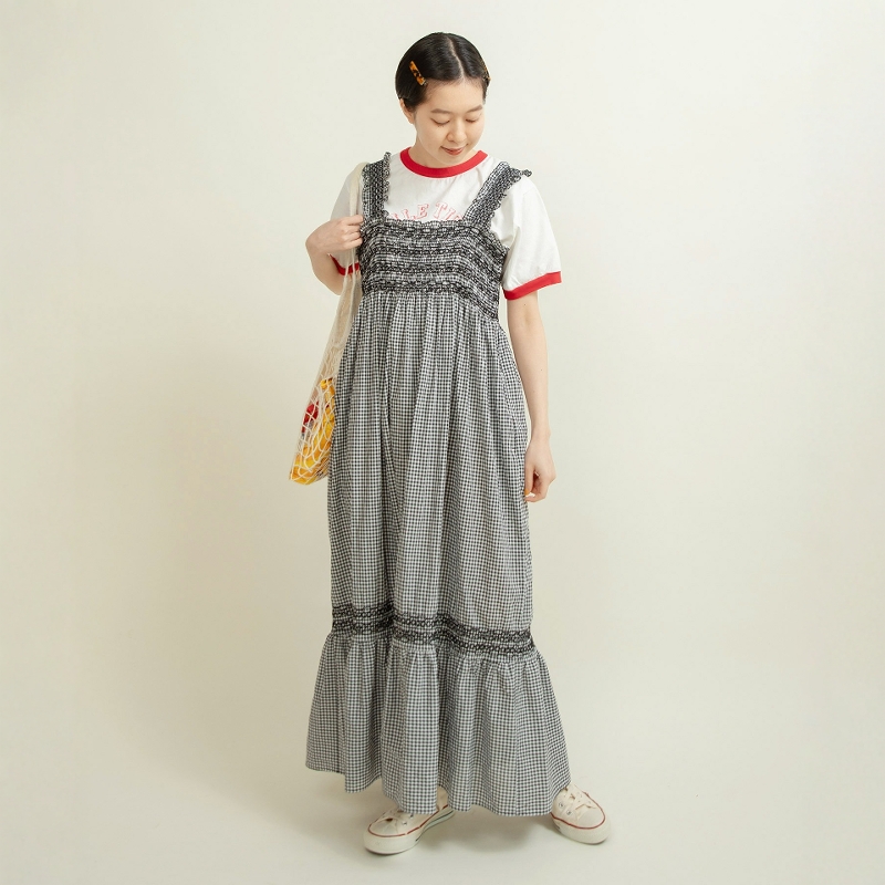 CHILDWOMAN格纹褶饰连衣裙