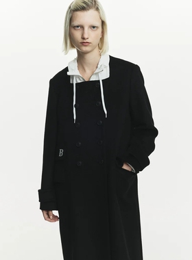 日代 Bibiy CAROL COAT 25AW 个性设计百搭长款休闲立体大衣外套