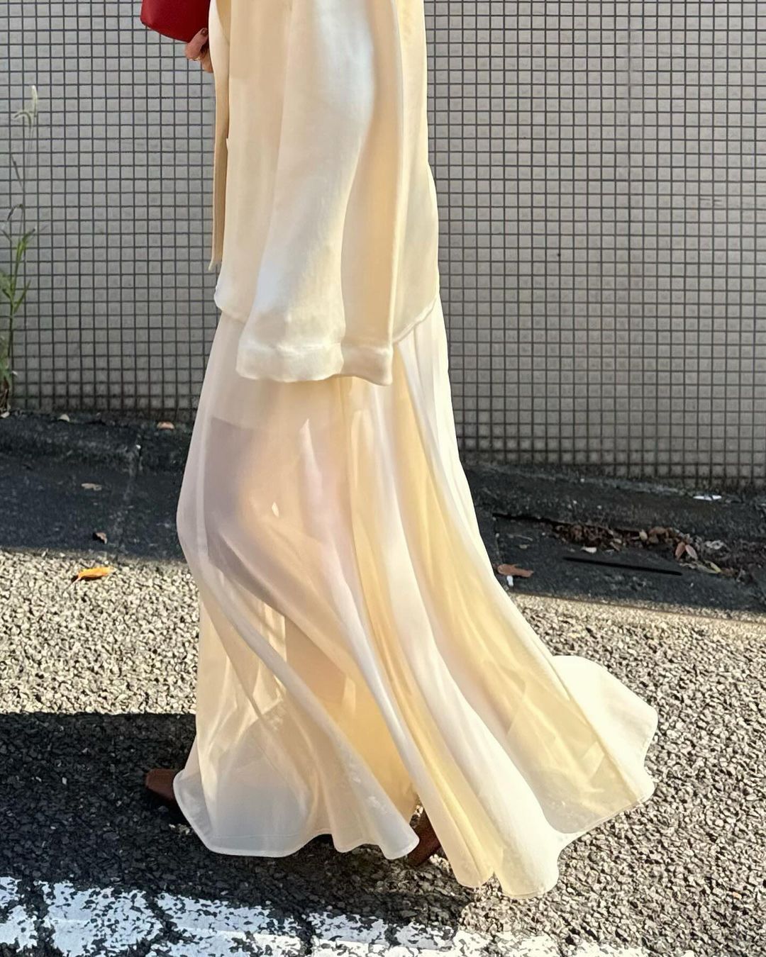 日代 CLANE SHEER FLARE MERMAID SKIRT 24SS 透明薄纱喇叭半身裙 女装/女士精品 半身裙 原图主图