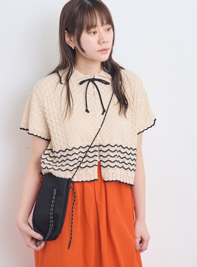 日代 ambi.MAX Openwork collared pullover 25SS 系带针织衫