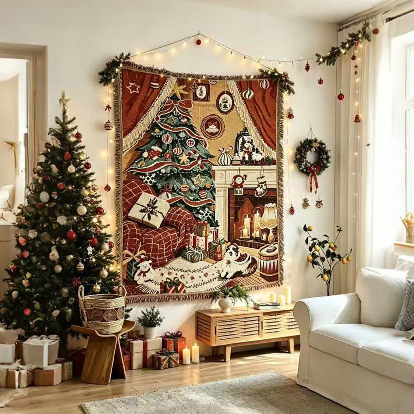 MerryChristmas圣诞节氛围毯挂毯