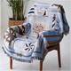 中地海风格 布艺单双人沙发巾盖布四季 沙发垫套罩全包沙发毯子蓝色