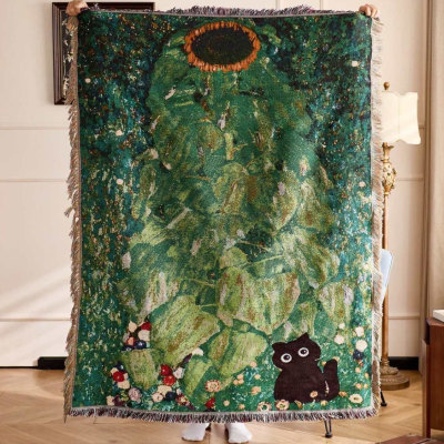 一无是处油画中古风沙发毯沙发罩