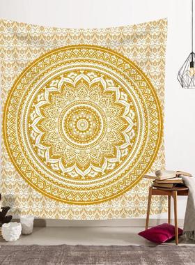 北欧ins房间改造竖版背景布Mandala印度曼陀罗挂布墙面装饰画挂毯