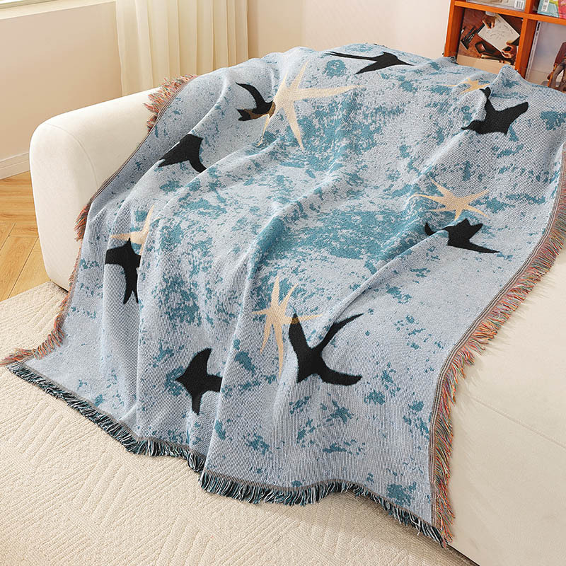 高级感油画中古风野餐毯多功能毯