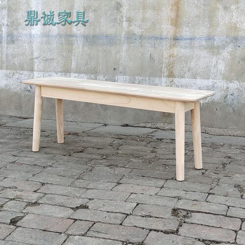 厂家直销橡胶木小户型简约长条凳
