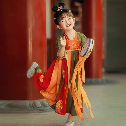 汉服女童儿童古装中国风超仙唐装2026新款古风公主女孩春秋连衣裙