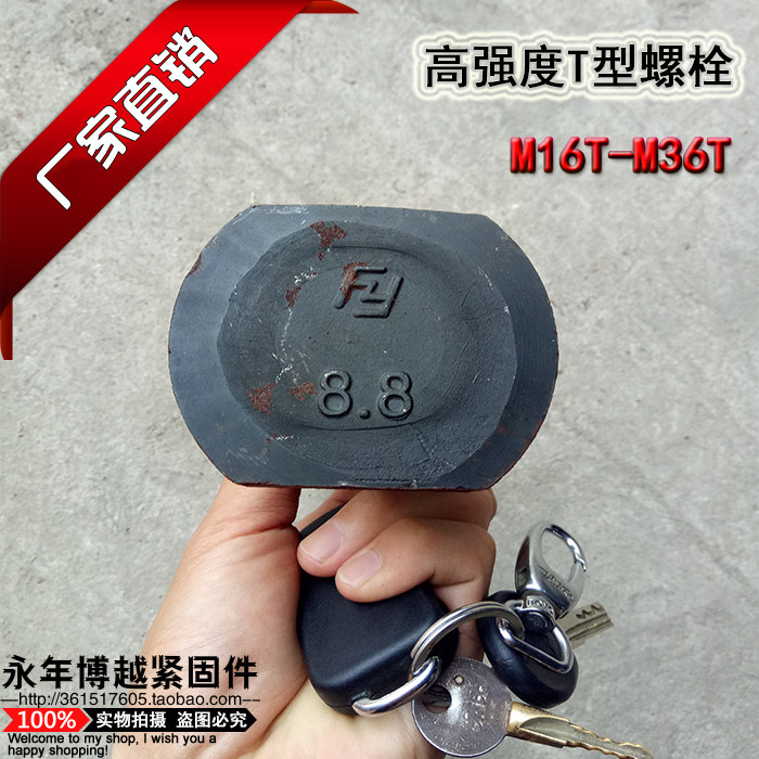 8.8级T型螺栓螺丝螺杆高强度螺栓T型压板螺丝T形螺栓M24T*80-500