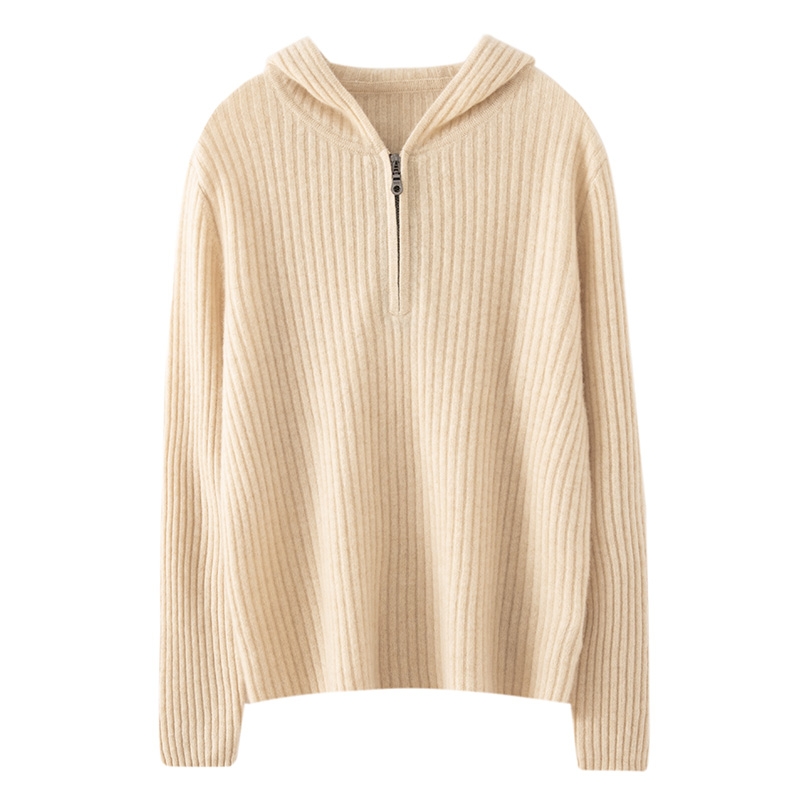 常规米白色老钱风保暖发热拉链