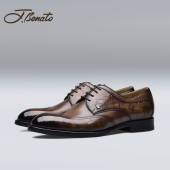 专柜款 jbenato宾度男鞋 男商务正装 真皮三接头秋冬季 男士 高端皮鞋