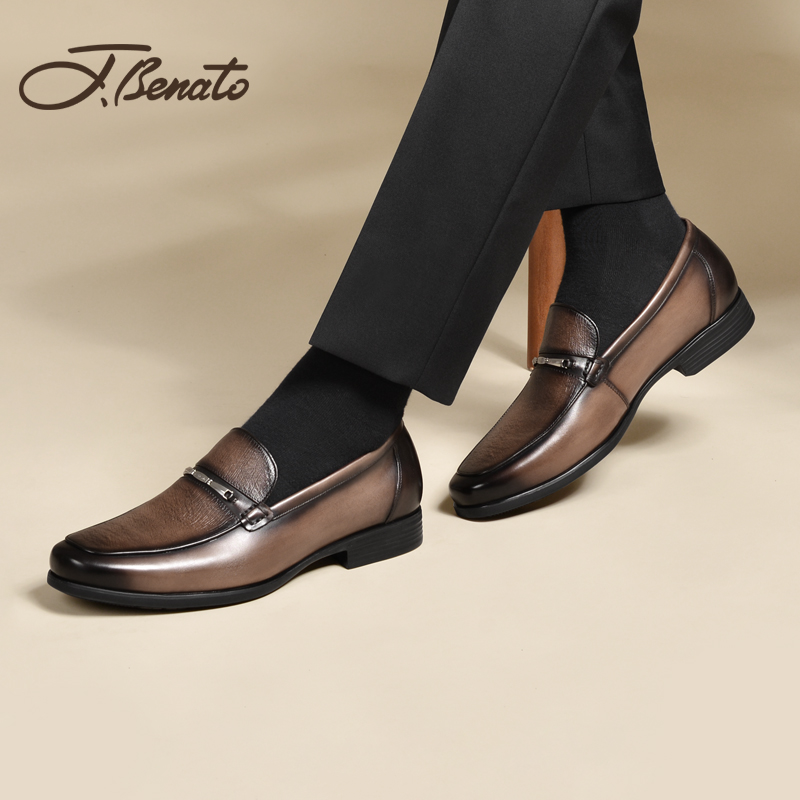 宾度男鞋真皮软底一脚蹬单鞋