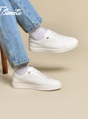 宾度男鞋秋冬季男士休闲皮鞋男真皮板鞋青年小白鞋百搭户外通勤鞋