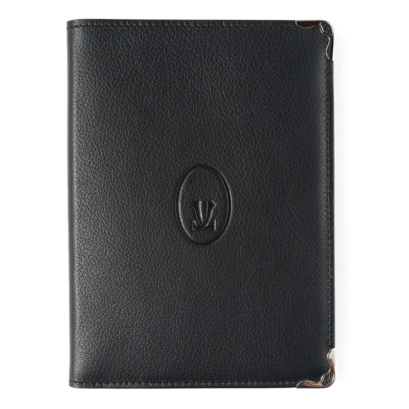 thumbnail for Passport bag Bordeaux red and black two-color with card slot Traditional fine handmade new version of the gift box