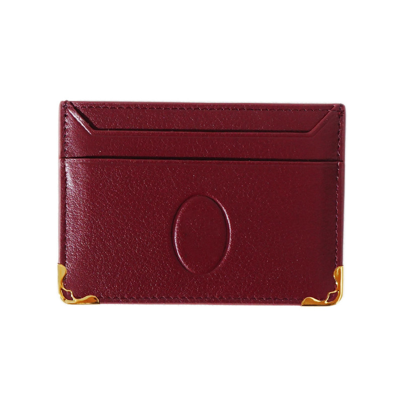 thumbnail for Card Pack: Bordeaux Red 4 Card Position, First Cow Leather Simple new handmade fine two-tone option