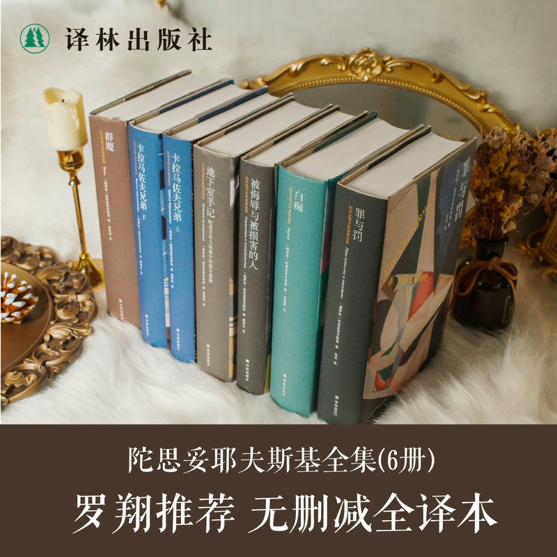 陀思妥耶夫斯基精选集套装六册 赠钥匙扣 罗翔推荐无删节全译版白痴卡拉马佐夫兄弟被侮辱与被损害的人罪与罚地下室手记译林社正版