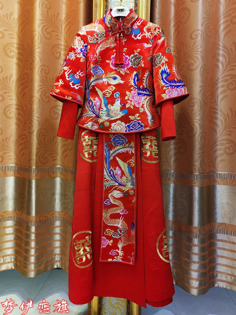（店内挂样服装特价款）全新大红色秀禾服套装喜庆结婚新娘装礼服