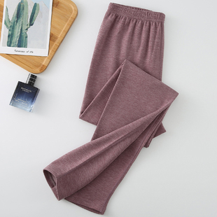 含羊毛蚕丝大码 衬裤 薄款 纯色线裤 内穿保暖裤 高腰女士弹力松口秋裤