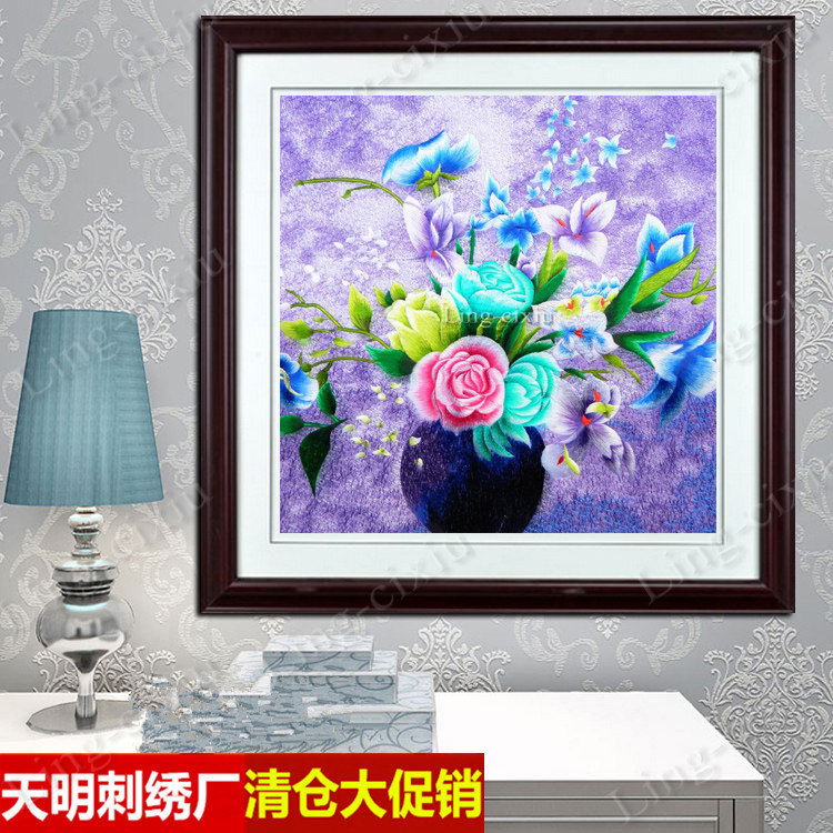 平安相随1丝线苏绣成品软裱苏州刺绣装饰画客厅挂画家居壁画礼品
