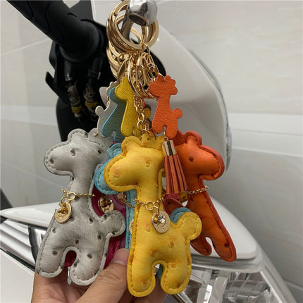直播卡通 网红韩国创意长颈鹿一路平安汽车钥匙扣链包挂件吊坠INS