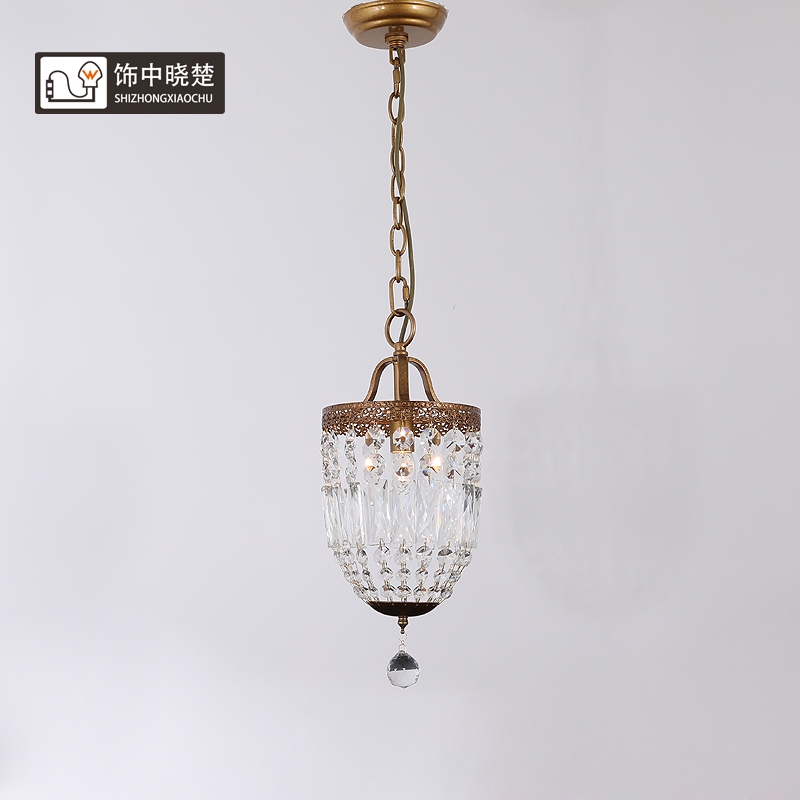 美式复古吧台西厨过道水晶小吊灯