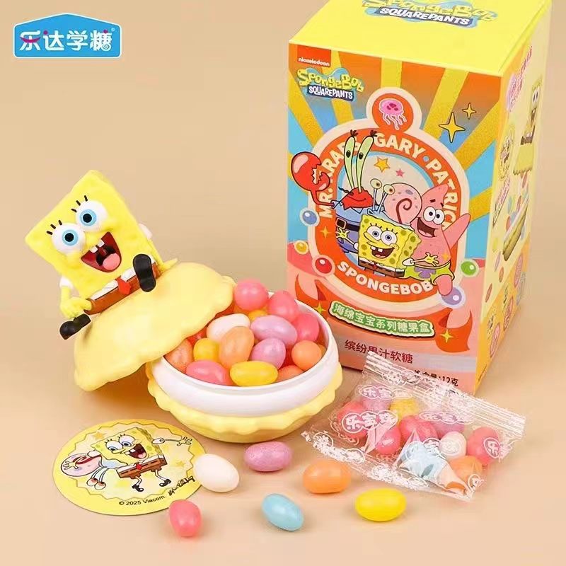 【现货】乐达学糖儿童糖果食玩海绵宝宝盲盒缤纷果汁软糖12g 周边