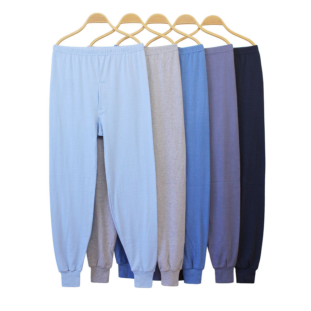 中老年男士秋裤纯棉加肥加大单件宽松全棉衬裤 高腰男秋裤