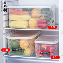 日本进口特大号保鲜盒食品级冰箱收纳食物分装盒蔬菜水果冷冻专用