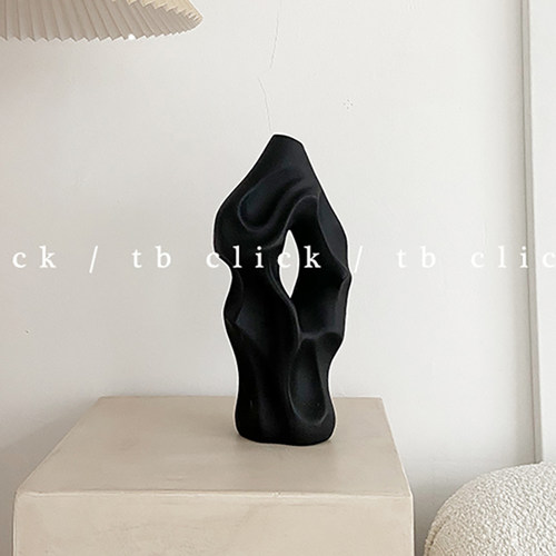 小众抽象艺术低温陶瓷摆件插花瓶