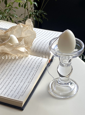 Click 法式透明玻璃烛台ins风博主同款陈列拍照摄影道具家居装饰